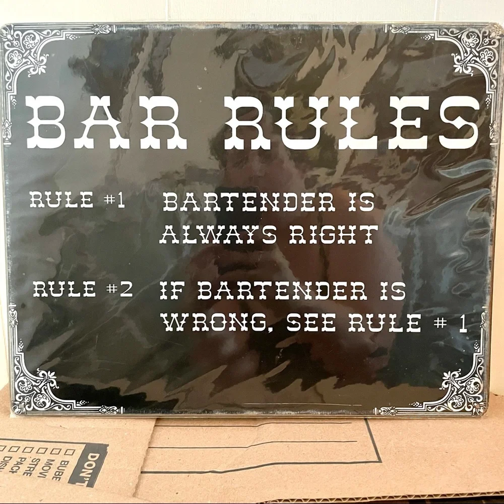 NEW Bar Rules Metal Sign
